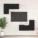 vidaXL Set comodă TV 4 pcs Stejar negru 60 x 30 x 30 cm Lemn compozit vidaXL Set comodă TV 4 pcs Stejar negru 60 x 30 x 30 cm Lemn compozit