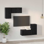 vidaXL Set comodă TV 4 pcs Stejar negru 60 x 30 x 30 cm Lemn compozit vidaXL Set comodă TV 4 pcs Stejar negru 60 x 30 x 30 cm Lemn compozit