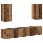 vidaXL Set comodă TV 4 pcs Lemn vechi 160 x 30 x 30 cm Lemn compozit vidaXL Set comodă TV 4 pcs Lemn vechi 160 x 30 x 30 cm Lemn compozit