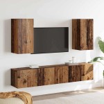 vidaXL Set comodă TV 4 pcs Lemn vechi 160 x 30 x 30 cm Lemn compozit vidaXL Set comodă TV 4 pcs Lemn vechi 160 x 30 x 30 cm Lemn compozit