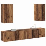 vidaXL Set comodă TV 4 pcs Lemn vechi 160 x 30 x 30 cm Lemn compozit vidaXL Set comodă TV 4 pcs Lemn vechi 160 x 30 x 30 cm Lemn compozit