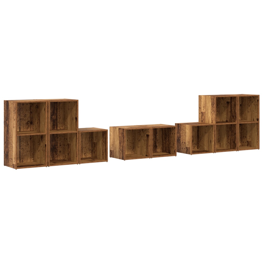 vidaXL Set dulap TV 8 pcs Lemn Vechi 37 x 35 x 72 cm Lemn compozit