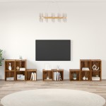 vidaXL Set dulap TV 8 pcs Lemn Vechi 37 x 35 x 72 cm Lemn compozit vidaXL Set dulap TV 8 pcs Lemn Vechi 37 x 35 x 72 cm Lemn compozit
