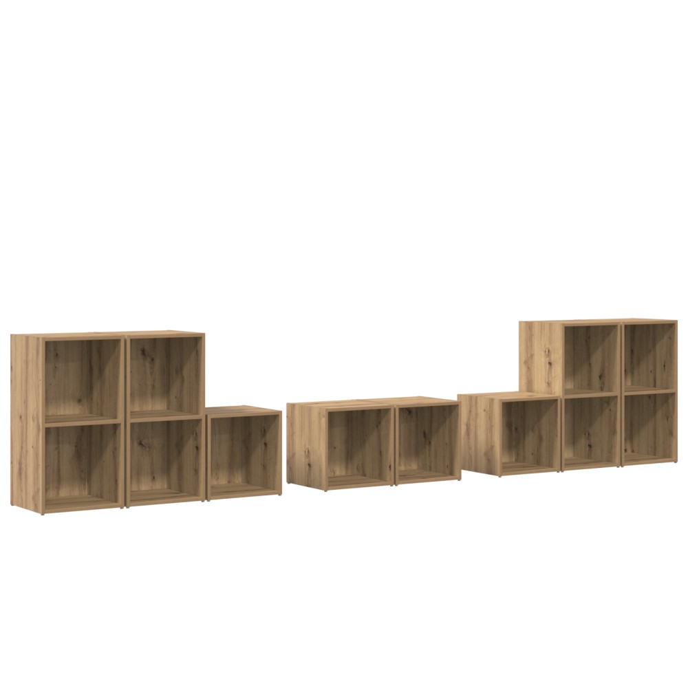 vidaXL Set dulap TV 8 pcs Stejar Artizanal 37 x 35 x 72 cm