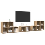 vidaXL Set dulap TV 8 pcs Stejar Artizanal 37 x 35 x 72 cm vidaXL Set dulap TV 8 pcs Stejar Artizanal 37 x 35 x 72 cm