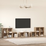 vidaXL Set dulap TV 8 pcs Stejar Artizanal 37 x 35 x 72 cm vidaXL Set dulap TV 8 pcs Stejar Artizanal 37 x 35 x 72 cm