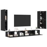 vidaXL Set comodă TV 5 pcs Stejar negru Lemn compozit vidaXL Set comodă TV 5 pcs Stejar negru Lemn compozit