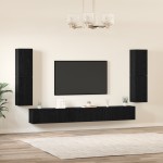 vidaXL Set comodă TV 5 pcs Stejar negru Lemn compozit vidaXL Set comodă TV 5 pcs Stejar negru Lemn compozit