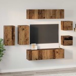 vidaXL Set comodă TV 8 pcs Lemn vechi 30.5 x 30 x 60 cm Lemn compozit vidaXL Set comodă TV 8 pcs Lemn vechi 30.5 x 30 x 60 cm Lemn compozit