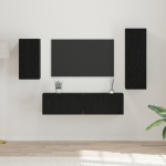 vidaXL Set comodă TV Pe perete 4 pcs Stejar negru 30.5 x 30 x 90 cm vidaXL Set comodă TV Pe perete 4 pcs Stejar negru 30.5 x 30 x 90 cm