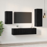 vidaXL Set comodă TV Pe perete 4 pcs Stejar negru 30.5 x 30 x 90 cm vidaXL Set comodă TV Pe perete 4 pcs Stejar negru 30.5 x 30 x 90 cm