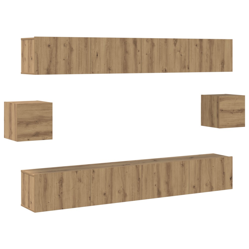 vidaXL Set de 6 cabinete TV Stejar Lemn Prelucrat