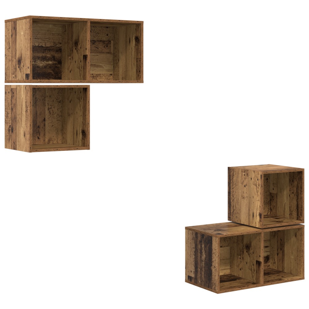 vidaXL Set comodă TV 4 pcs Lemn vechi 37 x 37 x 72 cm Lemn compozit
