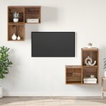 vidaXL Set comodă TV 4 pcs Lemn vechi 37 x 37 x 72 cm Lemn compozit vidaXL Set comodă TV 4 pcs Lemn vechi 37 x 37 x 72 cm Lemn compozit