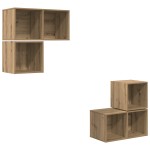 vidaXL Set comodă TV Pe perete 4 pcs stejar artizanal 37 x 37 x 72 cm vidaXL Set comodă TV Pe perete 4 pcs stejar artizanal 37 x 37 x 72 cm