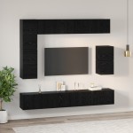vidaXL Set comodă TV Pe perete 8 pcs Stejar Negru Lemn compozit