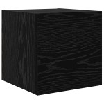 vidaXL Set comodă TV Pe perete 8 pcs Stejar Negru Lemn compozit