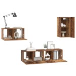 vidaXL Set comodă TV 4 pcs Lemn vechi 30.5 x 30 x 60 cm Lemn compozit vidaXL Set comodă TV 4 pcs Lemn vechi 30.5 x 30 x 60 cm Lemn compozit