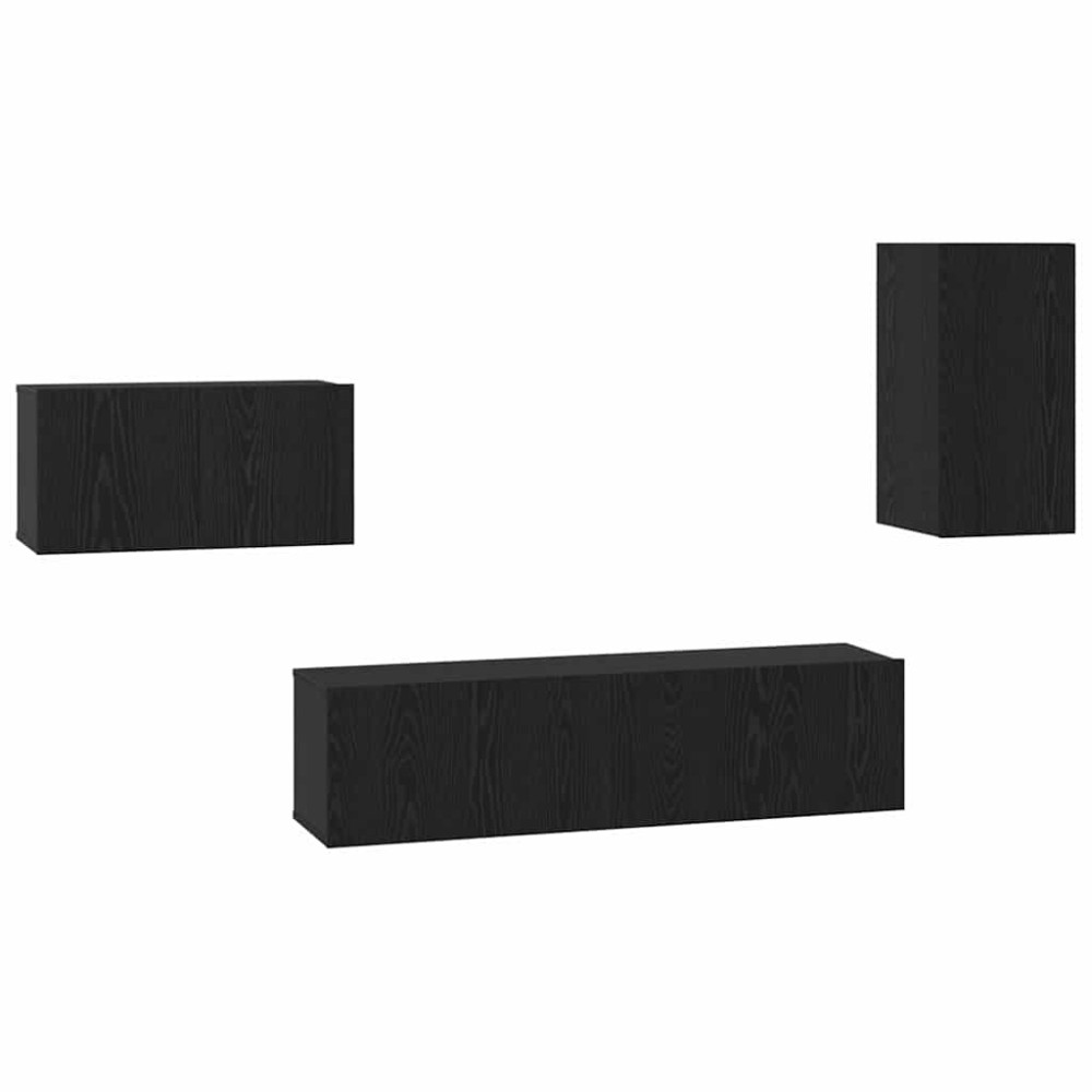 vidaXL Set comodă TV Pe perete 4 pcs Stejar negru 30.5 x 30 x 60 cm
