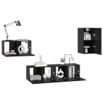 vidaXL Set comodă TV Pe perete 4 pcs Stejar negru 30.5 x 30 x 60 cm vidaXL Set comodă TV Pe perete 4 pcs Stejar negru 30.5 x 30 x 60 cm