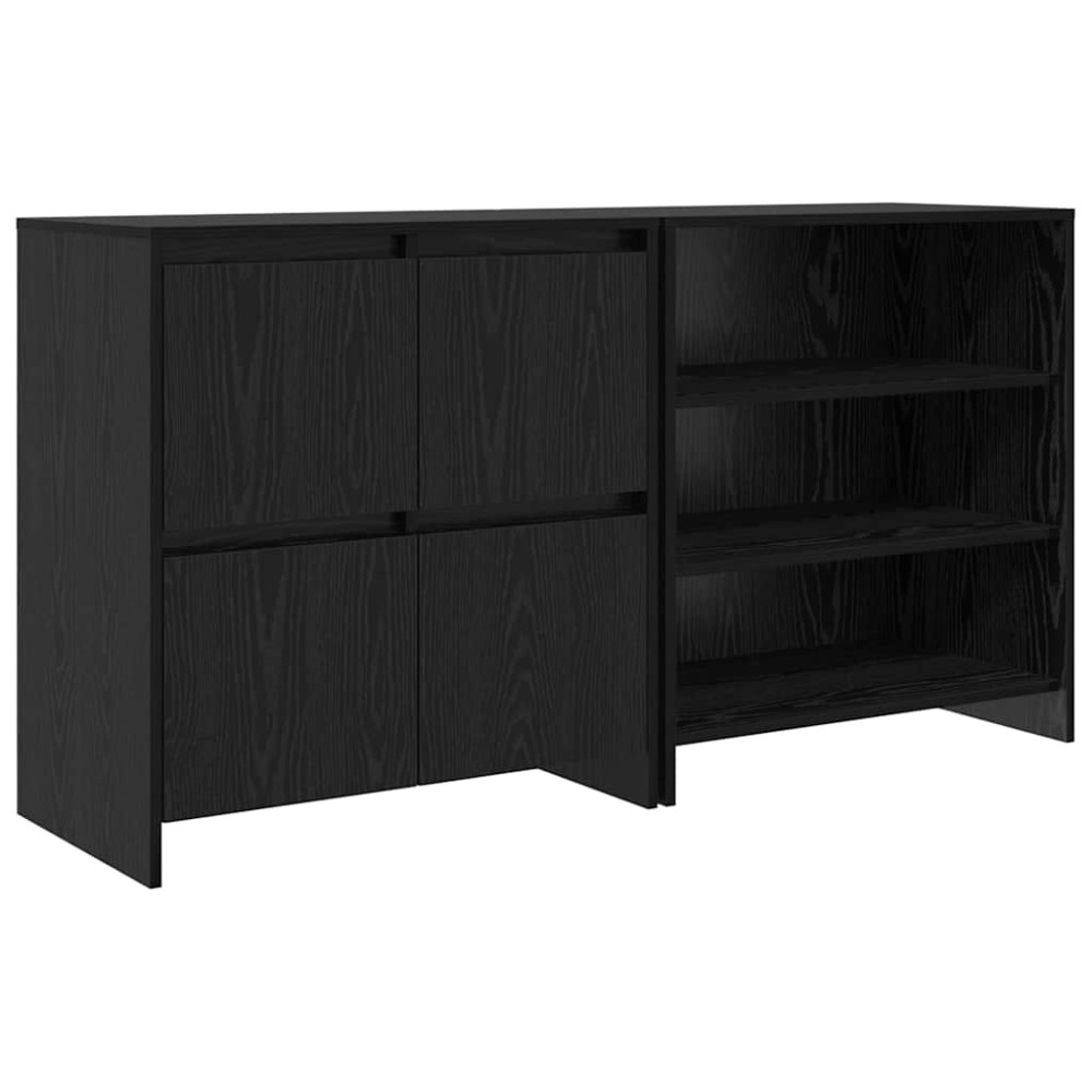 vidaXL Bufet cu raft cu ușă 2 pcs Stejar negru 70 x 41 x 75 cm Lemn compozit
