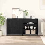 vidaXL Bufet cu raft cu ușă 2 pcs Stejar negru 70 x 41 x 75 cm Lemn compozit vidaXL Bufet cu raft cu ușă 2 pcs Stejar negru 70 x 41 x 75 cm Lemn compozit