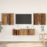 vidaXL Set comodă TV 6 pcs Lemn vechi 60 x 30 x 30 cm Lemn compozit vidaXL Set comodă TV 6 pcs Lemn vechi 60 x 30 x 30 cm Lemn compozit