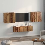 vidaXL Set comodă TV 6 pcs Lemn vechi 60 x 30 x 30 cm Lemn compozit vidaXL Set comodă TV 6 pcs Lemn vechi 60 x 30 x 30 cm Lemn compozit
