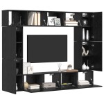 vidaXL Set comodă TV 8 pcs Stejar negru 80 x 30 x 30 cm Lemn compozit vidaXL Set comodă TV 8 pcs Stejar negru 80 x 30 x 30 cm Lemn compozit