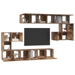 vidaXL Set comodă TV 10 pcs Lemn vechi 60 x 30 x 30 cm Lemn compozit vidaXL Set comodă TV 10 pcs Lemn vechi 60 x 30 x 30 cm Lemn compozit