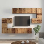 vidaXL Set comodă TV 10 pcs Lemn vechi 60 x 30 x 30 cm Lemn compozit vidaXL Set comodă TV 10 pcs Lemn vechi 60 x 30 x 30 cm Lemn compozit