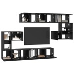 vidaXL Set comodă TV 10 pcs Stejar negru 60 x 30 x 30 cm Lemn compozit vidaXL Set comodă TV 10 pcs Stejar negru 60 x 30 x 30 cm Lemn compozit