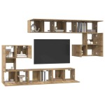 vidaXL Set comodă TV Pe perete 10 pcs stejar artizanal 60 x 30 x 30 cm