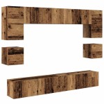 vidaXL Set comodă TV 8 pcs Lemn vechi 100 x 30 x 30 cm Lemn compozit vidaXL Set comodă TV 8 pcs Lemn vechi 100 x 30 x 30 cm Lemn compozit