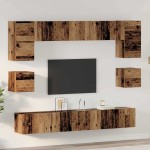 vidaXL Set comodă TV 8 pcs Lemn vechi 100 x 30 x 30 cm Lemn compozit vidaXL Set comodă TV 8 pcs Lemn vechi 100 x 30 x 30 cm Lemn compozit