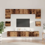 vidaXL Set comodă TV 8 pcs Lemn vechi 100 x 30 x 30 cm Lemn compozit vidaXL Set comodă TV 8 pcs Lemn vechi 100 x 30 x 30 cm Lemn compozit