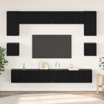 vidaXL Set comodă TV 8 pcs Stejar negru 100 x 30 x 30 cm Lemn compozit vidaXL Set comodă TV 8 pcs Stejar negru 100 x 30 x 30 cm Lemn compozit