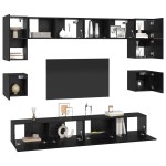 vidaXL Set comodă TV 8 pcs Stejar negru 100 x 30 x 30 cm Lemn compozit vidaXL Set comodă TV 8 pcs Stejar negru 100 x 30 x 30 cm Lemn compozit