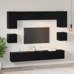 vidaXL Set comodă TV 8 pcs Stejar negru 100 x 30 x 30 cm Lemn compozit vidaXL Set comodă TV 8 pcs Stejar negru 100 x 30 x 30 cm Lemn compozit