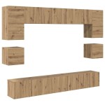 vidaXL Set comodă TV Pe perete 8 pcs stejar artizanal 100 x 30 x 30 cm