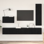 vidaXL Set comodă TV 4 pcs Stejar negru 200 x 30 x 30 cm Lemn compozit vidaXL Set comodă TV 4 pcs Stejar negru 200 x 30 x 30 cm Lemn compozit