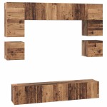 vidaXL Set comodă TV 8 pcs Lemn vechi 80 x 30 x 30 cm Lemn compozit