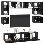 vidaXL Set comodă TV 8 pcs Stejar negru 80 x 30 x 30 cm Lemn compozit vidaXL Set comodă TV 8 pcs Stejar negru 80 x 30 x 30 cm Lemn compozit