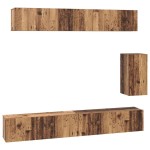 vidaXL Set comodă TV 6 pcs Lemn vechi Standard Mediu Lemn compozit vidaXL Set comodă TV 6 pcs Lemn vechi Standard Mediu Lemn compozit