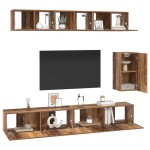vidaXL Set comodă TV 6 pcs Lemn vechi Standard Mediu Lemn compozit vidaXL Set comodă TV 6 pcs Lemn vechi Standard Mediu Lemn compozit