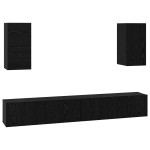 vidaXL Dulap pentru TV pe Perete 6 pcs Stejar negru Lemn compozit