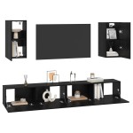 vidaXL Dulap pentru TV pe Perete 6 pcs Stejar negru Lemn compozit