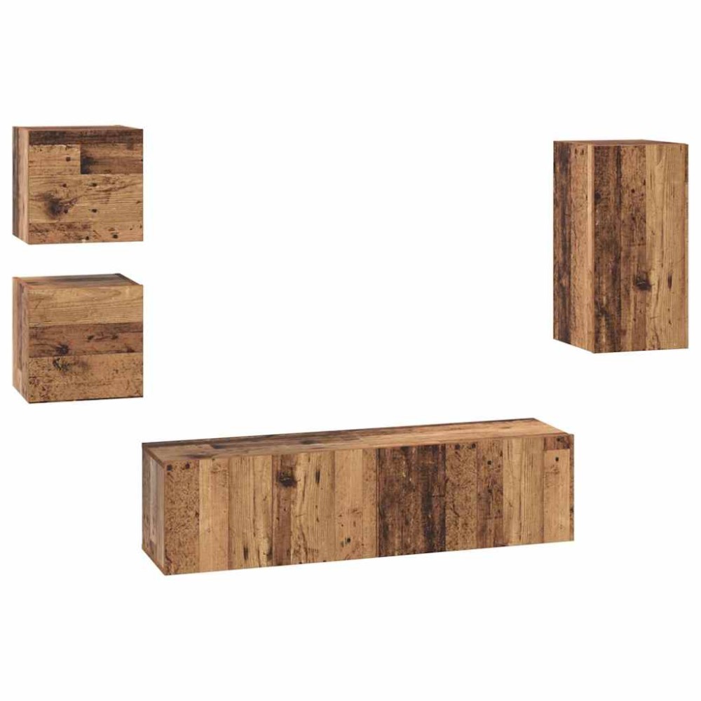vidaXL Set comodă TV 5 pcs Lemn vechi 30.5 x 30 x 60 cm Lemn compozit