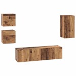 vidaXL Set comodă TV 5 pcs Lemn vechi 30.5 x 30 x 60 cm Lemn compozit vidaXL Set comodă TV 5 pcs Lemn vechi 30.5 x 30 x 60 cm Lemn compozit