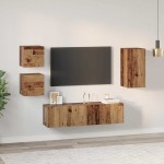 vidaXL Set comodă TV 5 pcs Lemn vechi 30.5 x 30 x 60 cm Lemn compozit vidaXL Set comodă TV 5 pcs Lemn vechi 30.5 x 30 x 60 cm Lemn compozit